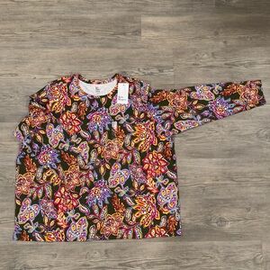 Kim Rogers Colorful Abstract Top 3X NEW